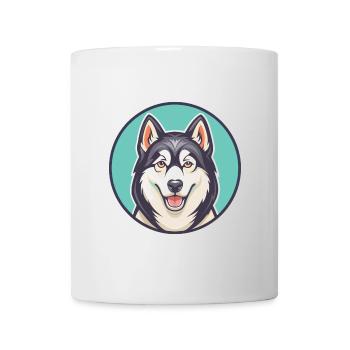 Husky sibérien chien race dessin animé Kawaii Clipart - Mug blanc - blanc - Devant
