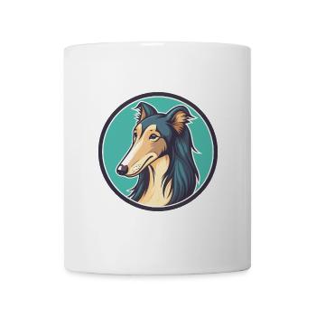 Silken Windhound Chien Race Dessin animé Kawaii Clipart - Mug blanc - blanc - Devant