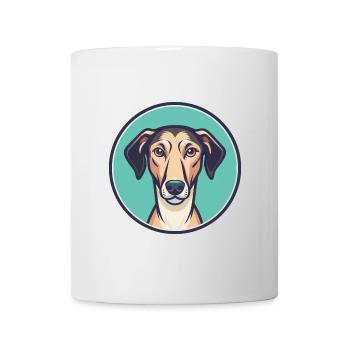 Sloughi Hunderasse Zeichentrickfigur Kawaii Clipart - Tasse - Weiß - Vorne
