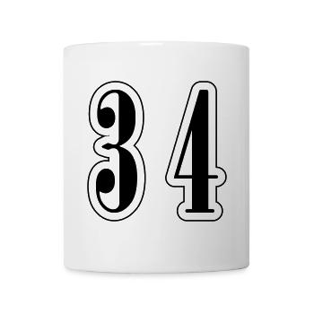 34 Zahl symbol - Tasse - Weiß - Vorne
