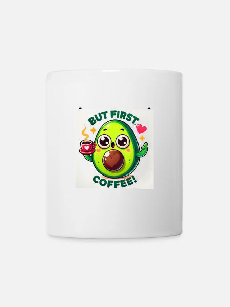 Funny Avocado Coffee Lover Shirt - Mug - white