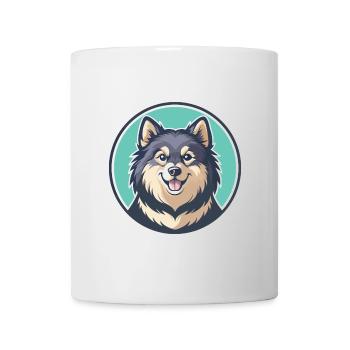 Schwedische Lapphund Hunderasse Cartoon Kawaii Clipart - Tasse - Weiß - Vorne