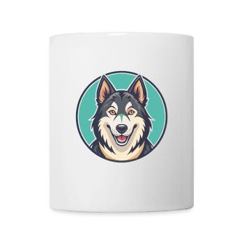Tamaskan Dog Breed Colorful Cartoon Kawaii Clipart - Mug - white - Front