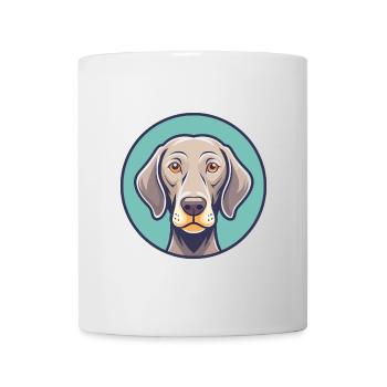 Weimaraner Hund Rasse Cartoon Kawaii Clipart Tier - Tasse - Weiß - Vorne