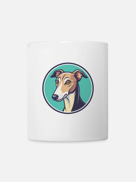 Whippet Hund Rasse Cartoon Figur Kawaii Clipart - Tasse - Weiß