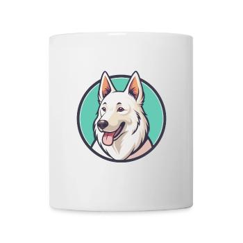 Berger Suisse Blanc Chien Race Dessin Animé Kawaii Pet - Mug blanc - blanc - Devant