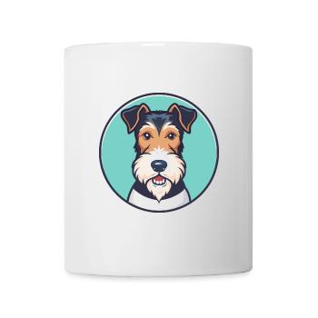Wire Fox Terrier Dog Breed Cartoon Kawaii Clipart - Mug - white - Front