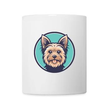 Yorkshire Terrier Dog Breed Cartoon Kawaii Clipart - Mug - white - Front