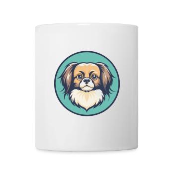 Épagneul tibétain chien race dessin animé Kawaii Clipart - Mug blanc - blanc - Devant