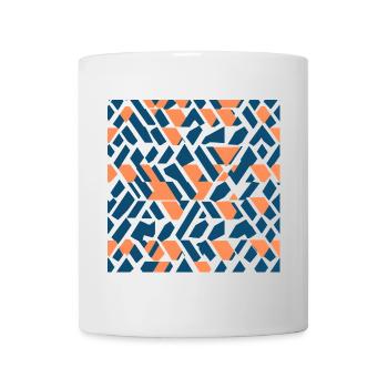 Dream Patterns 5 Coral Navy Abstract Dream Pattern - Mug - white - Front