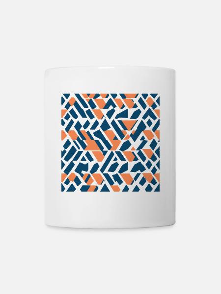 Traummuster 5 Koralle Navy Abstraktes Traummuster - Tasse - Weiß