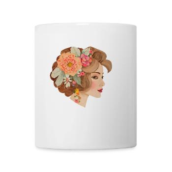 Belle dame au style bohème chic - Mug blanc - blanc - Devant