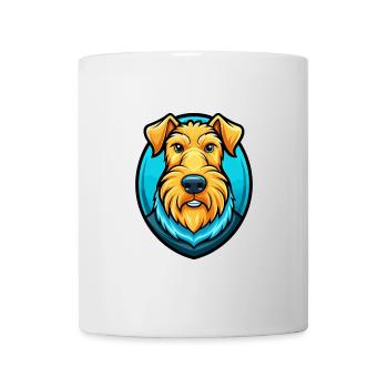 Airedale Terrier Chien Coloré Kawaii Dessin Animé Animal de compagnie - Mug blanc - blanc - Devant