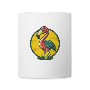 Flamingo Niedliche Kawaii Cartoon Clipart Haustier Tier - Tasse - Weiß - Vorne