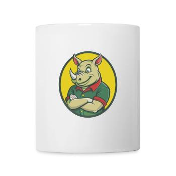 Rhino Niedliche Kawaii Cartoon Clipart Haustier Tier - Tasse - Weiß - Vorne