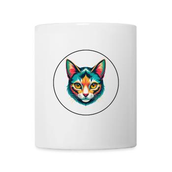 Ägäis Katze Rasse Karikatur Kawaii Tier Haustier - Tasse - Weiß - Vorne