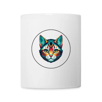 Chat américain à poil court race dessin animé Kawaii Animal - Mug blanc - blanc - Devant