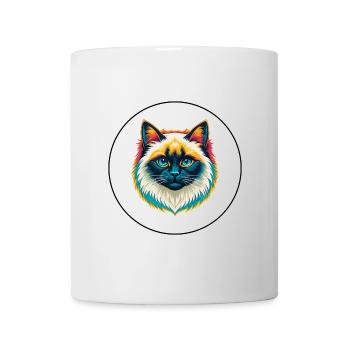 Birma Heilige Katze Rasse Karikatur Kawaii Tier Haustier - Tasse - Weiß - Vorne