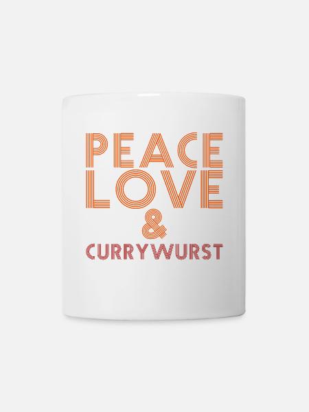 Paix, amour et Currywurst - Mug blanc - blanc