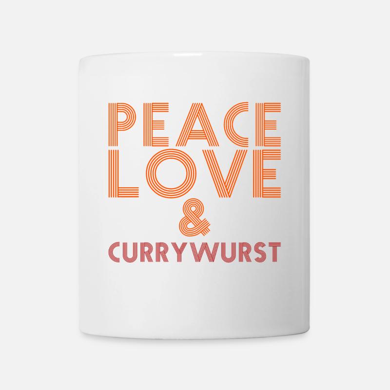 Peace, Love and Currywurst - Mug - white