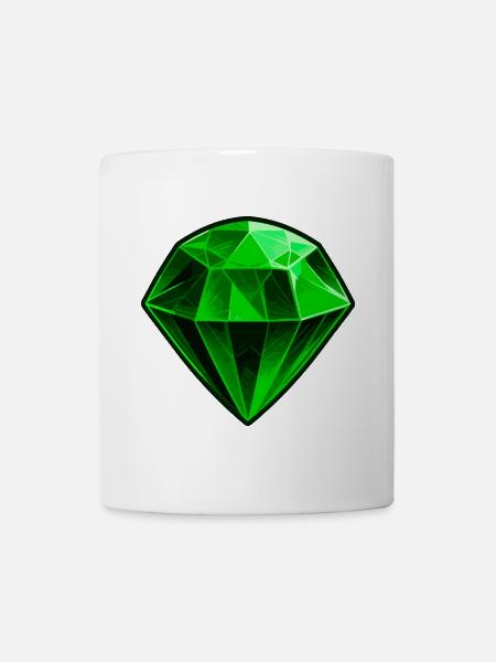 Kostbarer grüner Smaragd Edelstein - Tasse - Weiß