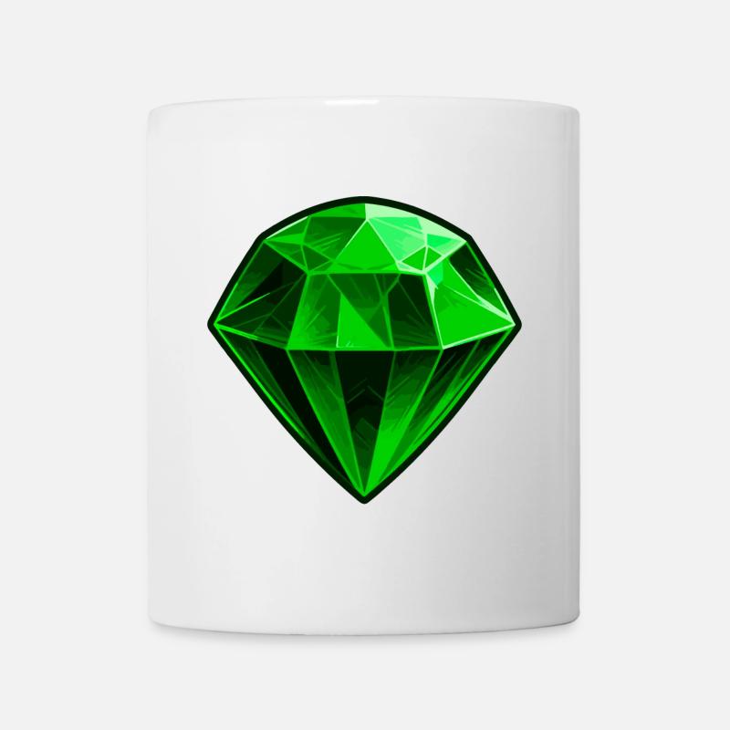 Kostbarer grüner Smaragd Edelstein - Tasse - Weiß