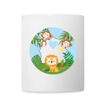 Friendship - Little Monkeys & Lion - Mug - white - Front