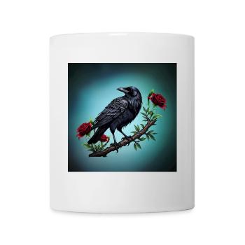 Elegant crow sitting majestically - Mug - white - Front