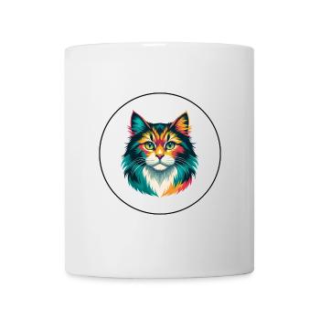 German Longhair Cat Breed Cartoon Kawaii Animal - Mug - white - Front