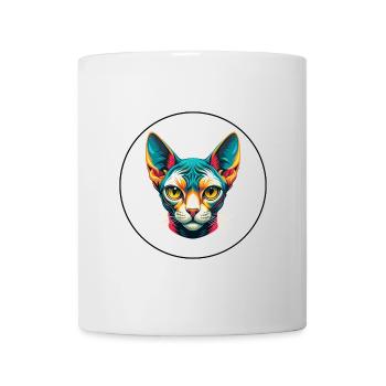 Devon Rex Katzenrasse Cartoon Kawaii Tier Haustier - Tasse - Weiß - Vorne