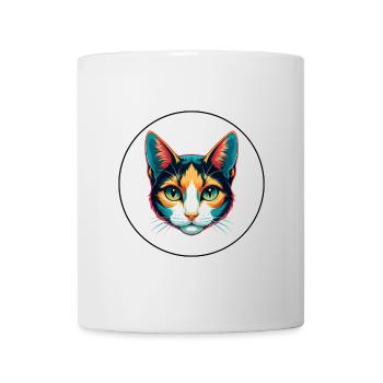 Japanische Bobtail Katze Rasse Karikatur Kawaii Tier - Tasse - Weiß - Vorne