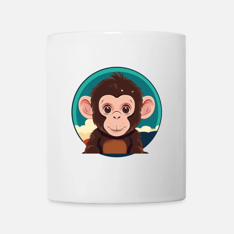 Affe Affen - Tasse - Weiß