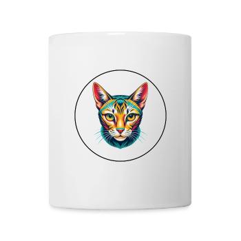 Ocicat Domestic Cat Breed Cartoon Kawaii Animal - Mug - white - Front