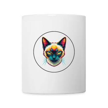 Chat siamois à poil court race dessin animé Kawaii Animal - Mug blanc - blanc - Devant