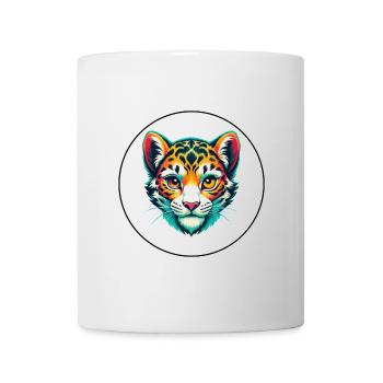 Léopard des neiges Bébé chat race dessin animé Kawaii Animal - Mug blanc - blanc - Devant