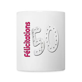 Félicitations 50ème anniversaire - Mug blanc - blanc - Devant