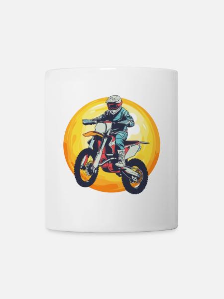 Dirtbike Motorrad - Tasse - Weiß