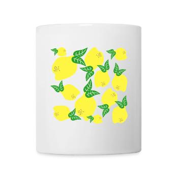 Zitronen Muster - Tasse - Weiß - Vorne