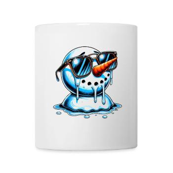 Schmelzender Schneemann mit kühlen Farbtönen - Tasse - Weiß - Vorne