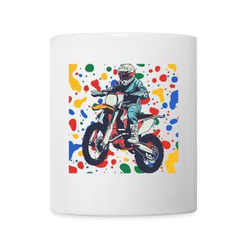 Dirtbike Motocross Bike - Tasse - Weiß - Vorne