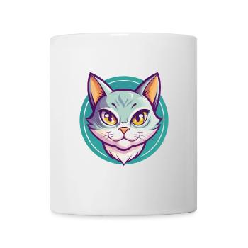 Chartreux Cat Breed Cartoon Kawaii Animal Pet - Mug - white - Front