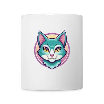 Chat bleu russe race dessin animé Kawaii Animal Pet - Mug blanc - blanc - Devant