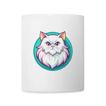Blanc à poil long chat persan race dessin animé Kawaii - Mug blanc - blanc - Devant