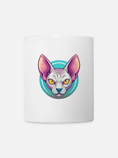 Don Sphynx Katzenrasse Cartoon Kawaii Tier Haustier - Tasse - Weiß