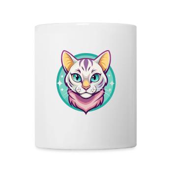 Schnee Bengalen Katze Rasse Karikatur Kawaii Tier Haustier - Tasse - Weiß - Vorne