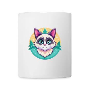 Raquette Chat Race Dessin Animé Kawaii Animal Pet - Mug blanc - blanc - Devant