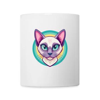 Chat tonkinois race dessin animé Kawaii animal de compagnie - Mug blanc - blanc - Devant
