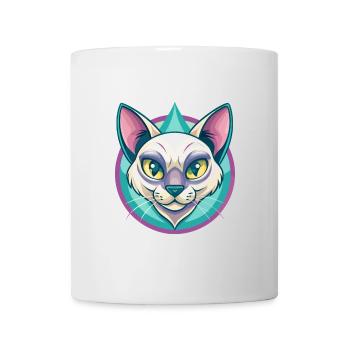 Chat thaïlandais race dessin animé Kawaii Animal Pet - Mug blanc - blanc - Devant