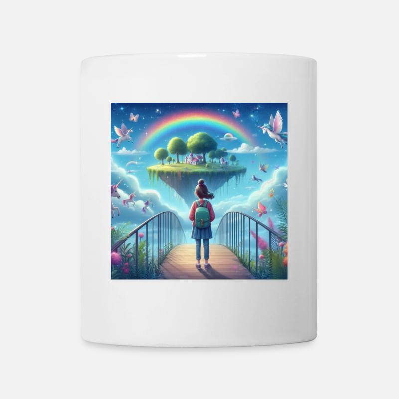 Imaginative sky streams with unicorns - Mug - white