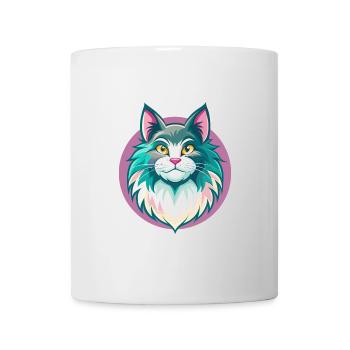 Norwegian Forest Cat Breed Cartoon Kawaii Animal - Mug - white - Front